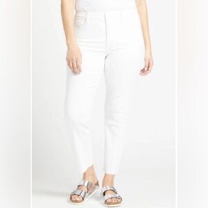 Good American Good Straight Raw Hem White Jeans Womens 18